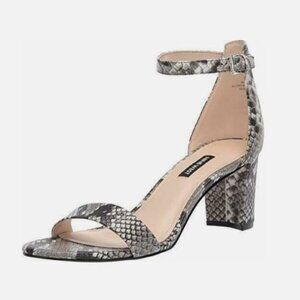 Nine West - "Pixel" Snake Printed Block Ankle Strap Sandal - Size 9